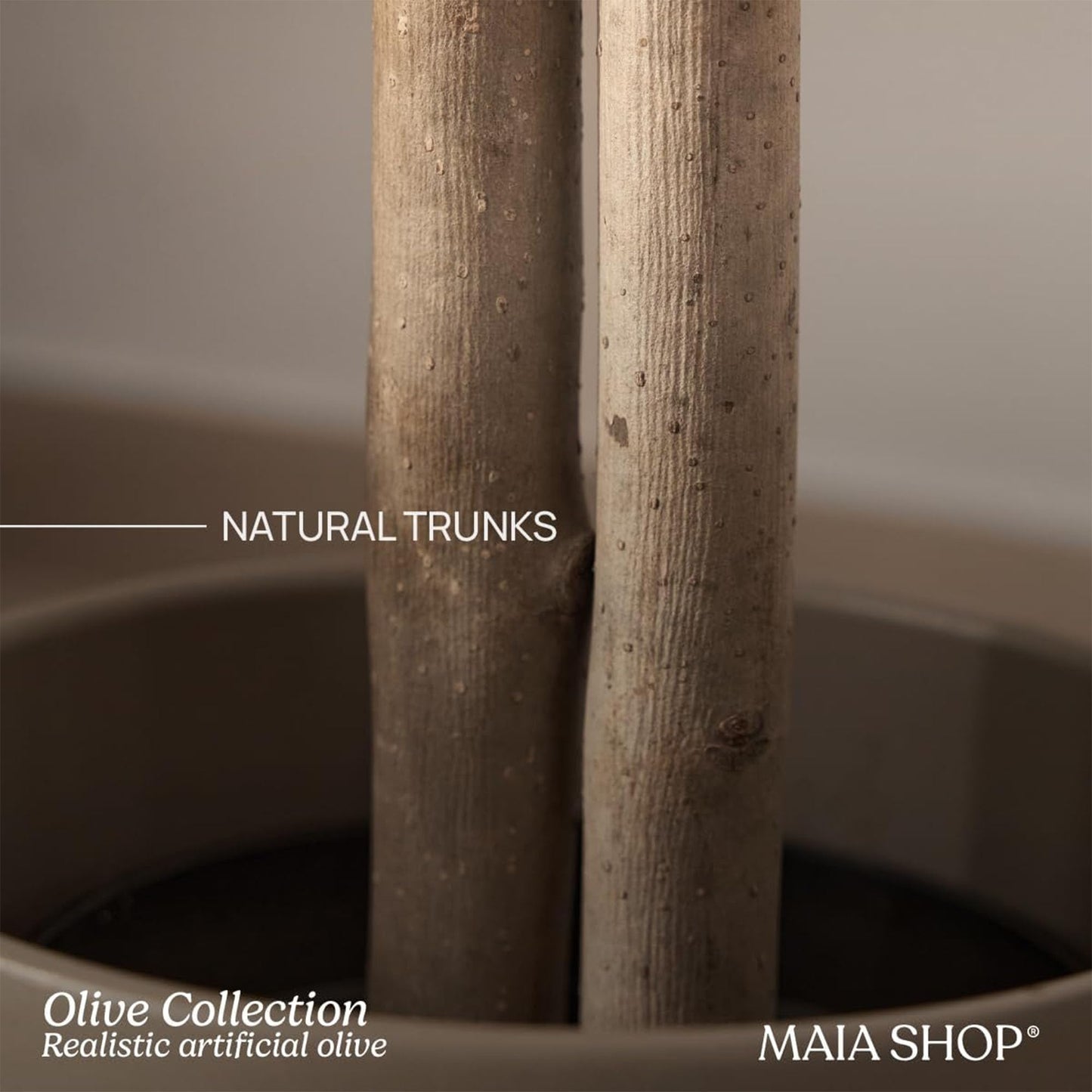 Maia Shop 3.5ft Artificial Bamboo Tree, Fake Plants for Home Decor, Natural Wood Trunk