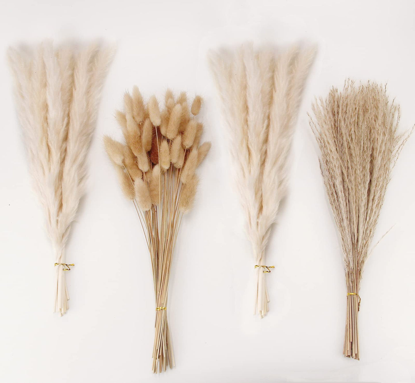 Dried Pampas Grass Decor, 100 Stems Pampas Grass Contains Bunny Tails Dried Flowers