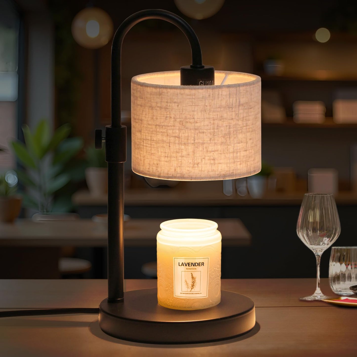 Candle Warmer Lamp with Timer, Dimmable Candle Wax Warmer Candle Lamp with 2 Bulbs