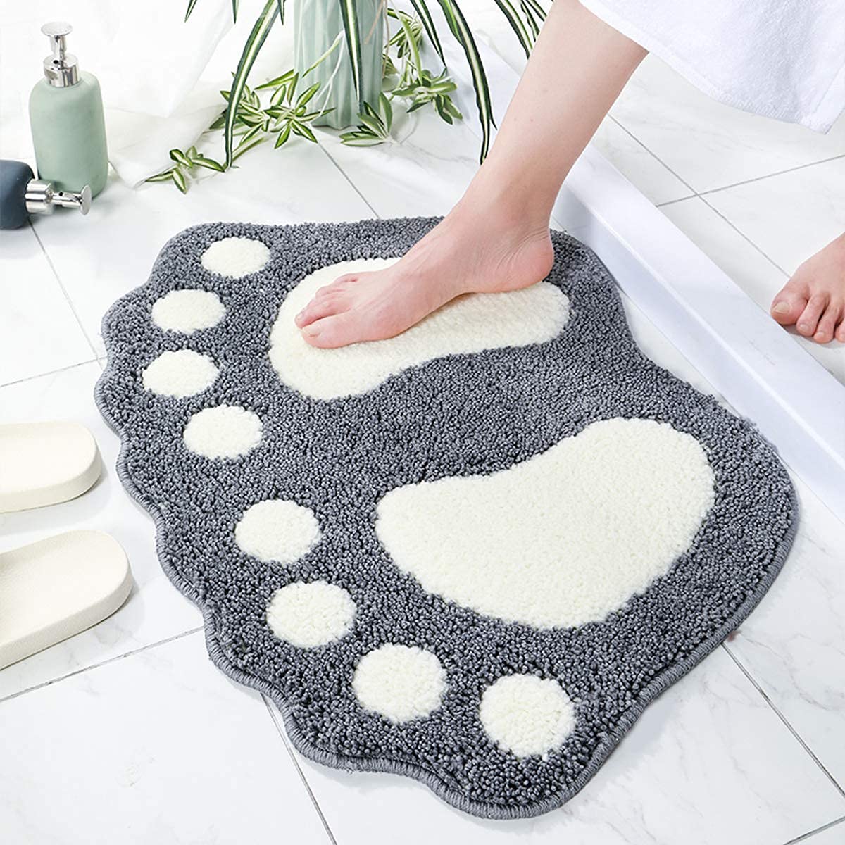 Bathroom Rugs Mats Water Absorbent Non-Slip Mat Used in Bathroom, Shower, Room, Etc.Soft Microfiber Bath Mat Machine Washable Bath Mat Bathroom Mat (Brown, 19x26 inch)