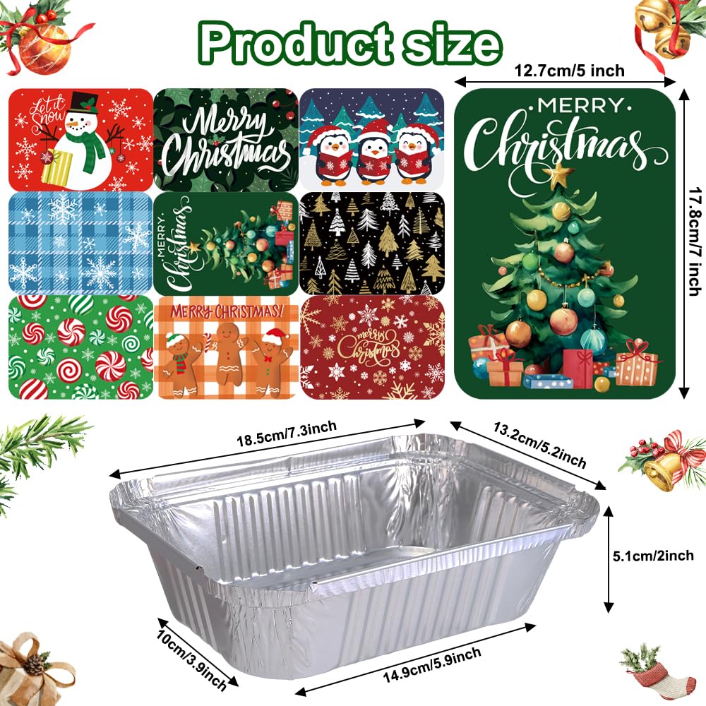 36PCS Thanksgiving Food Containers 9 Styles Fall Foil storage Containers with Lids Aluminum Disposable Leftover Cookie Tin Pans for Holiday Gift Giving Party Supplies