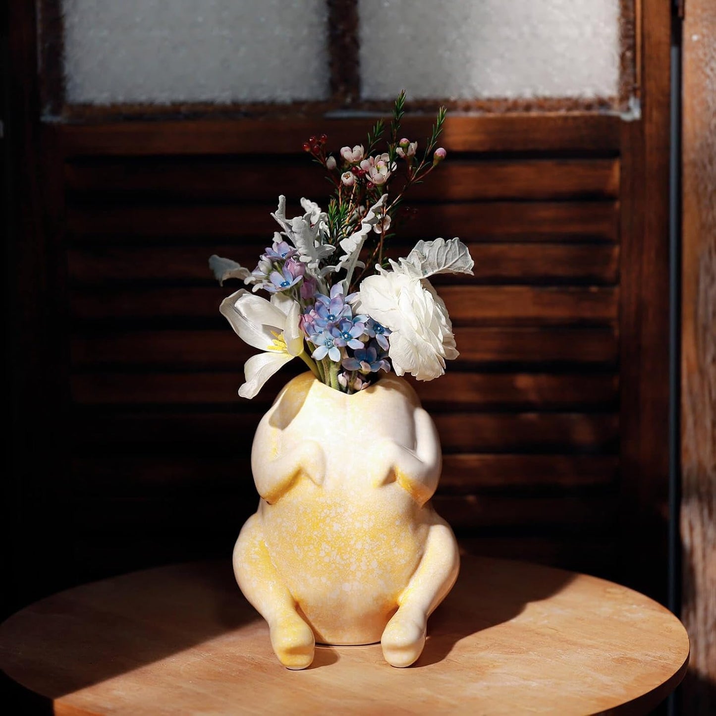 SAANG & JAT Pink Turkey Ceramic Vase - Funny Flower Vase for Home, Unique Office Decor, Quirky Centerpiece for Table or Shelf, Perfect for Women, Teacher Gift, Mothers Day