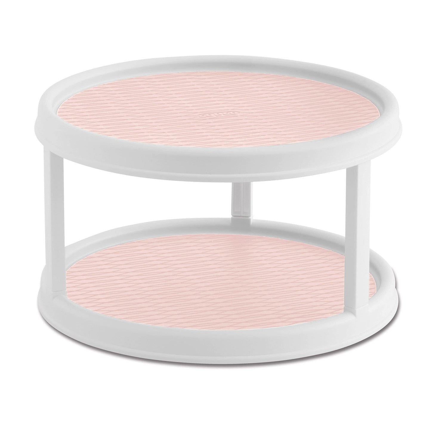 Copco Non-Skid Turntable, storage organizer 2-Tier, 12-Inch, Durable & Easy Clean, White/Gray
