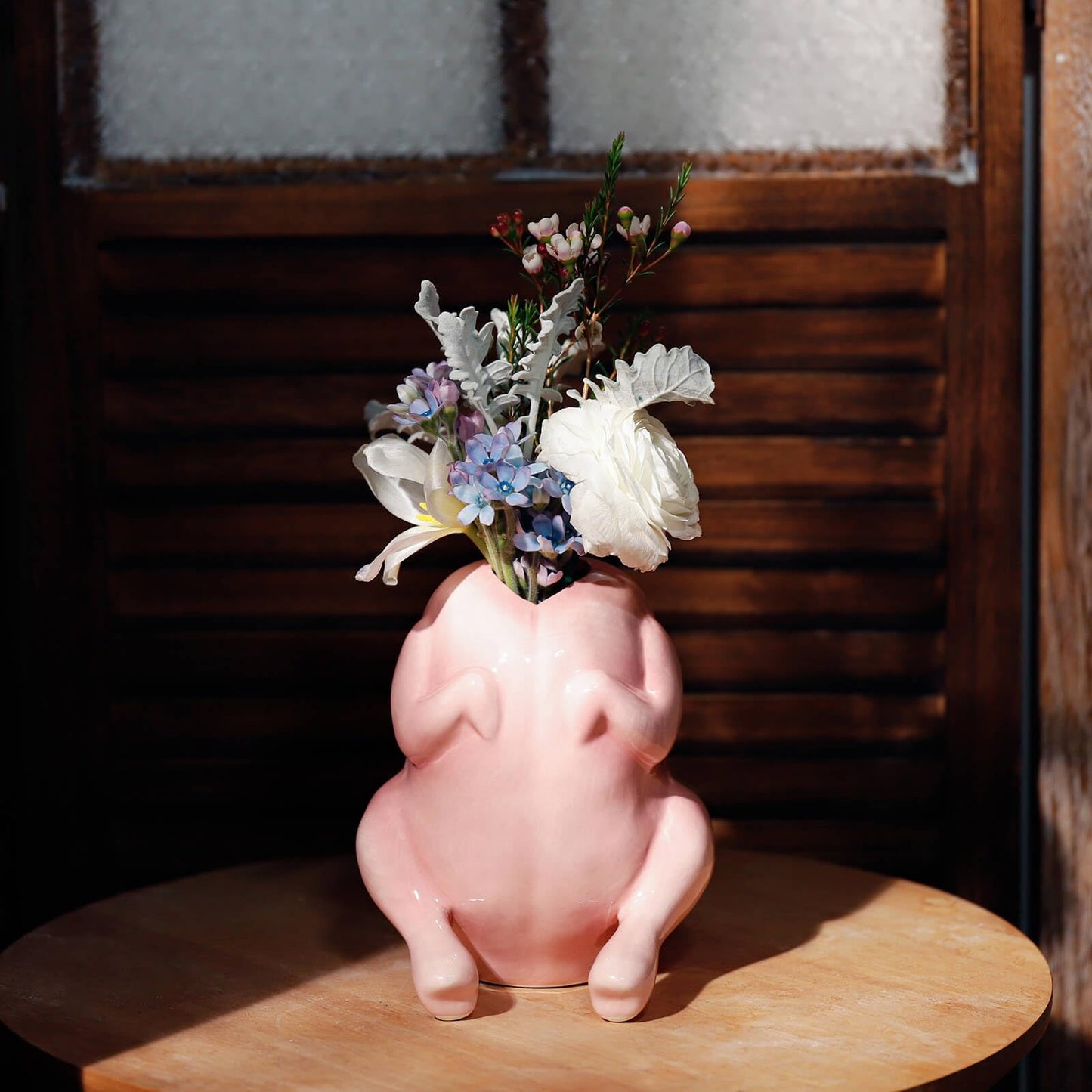 SAANG & JAT Pink Turkey Ceramic Vase - Funny Flower Vase for Home, Unique Office Decor, Quirky Centerpiece for Table or Shelf, Perfect for Women, Teacher Gift, Mothers Day