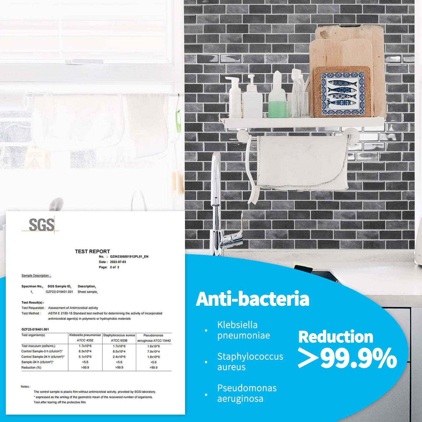 Sheet Kitchen Backsplash Tiles Peel and Stick, Self Adhesive Wall Tile Sticker for Kitchen Island Bathroom Laundry Room RV Renter 12" x 12" - Jade Green