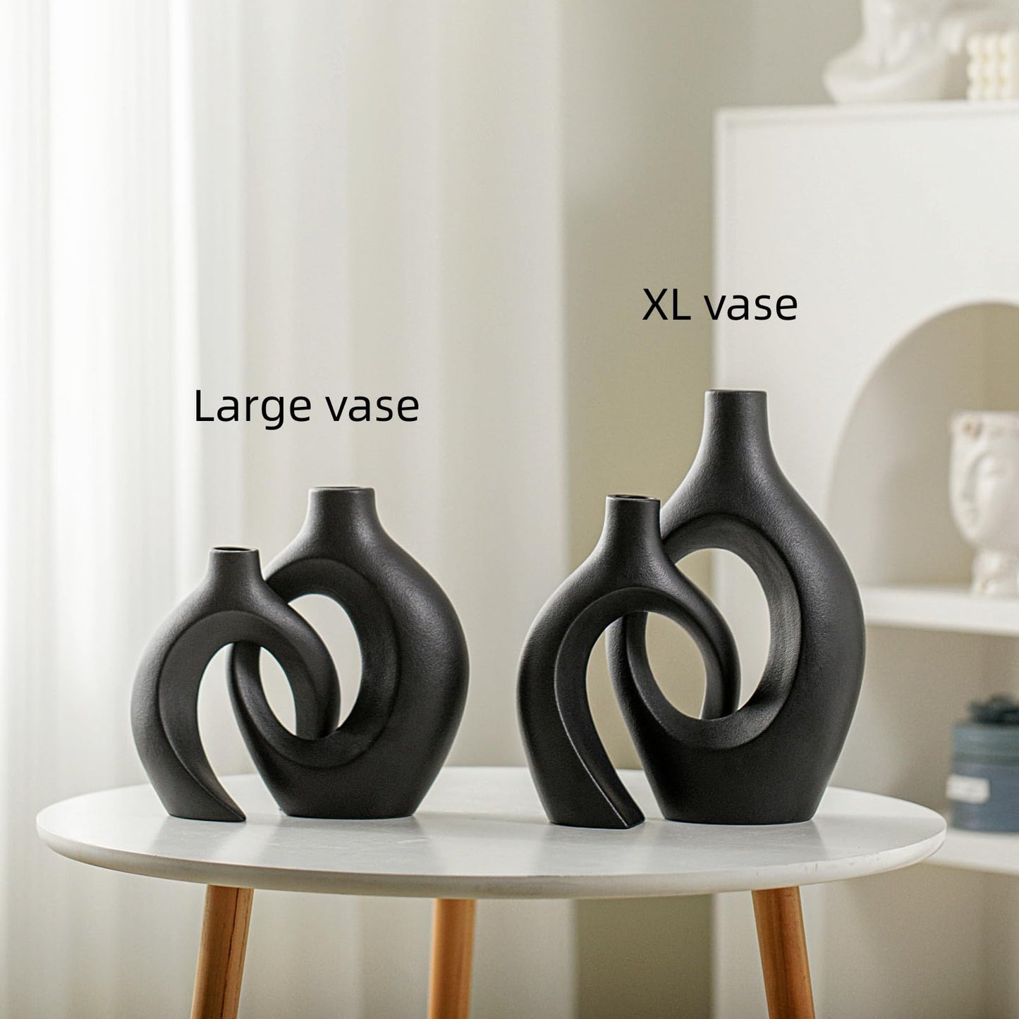 Ceramic Vase Set of 2, Nordic Modern Boho ins Style Decorative Ceramic Aesthetic Flower Vase for Home Decor