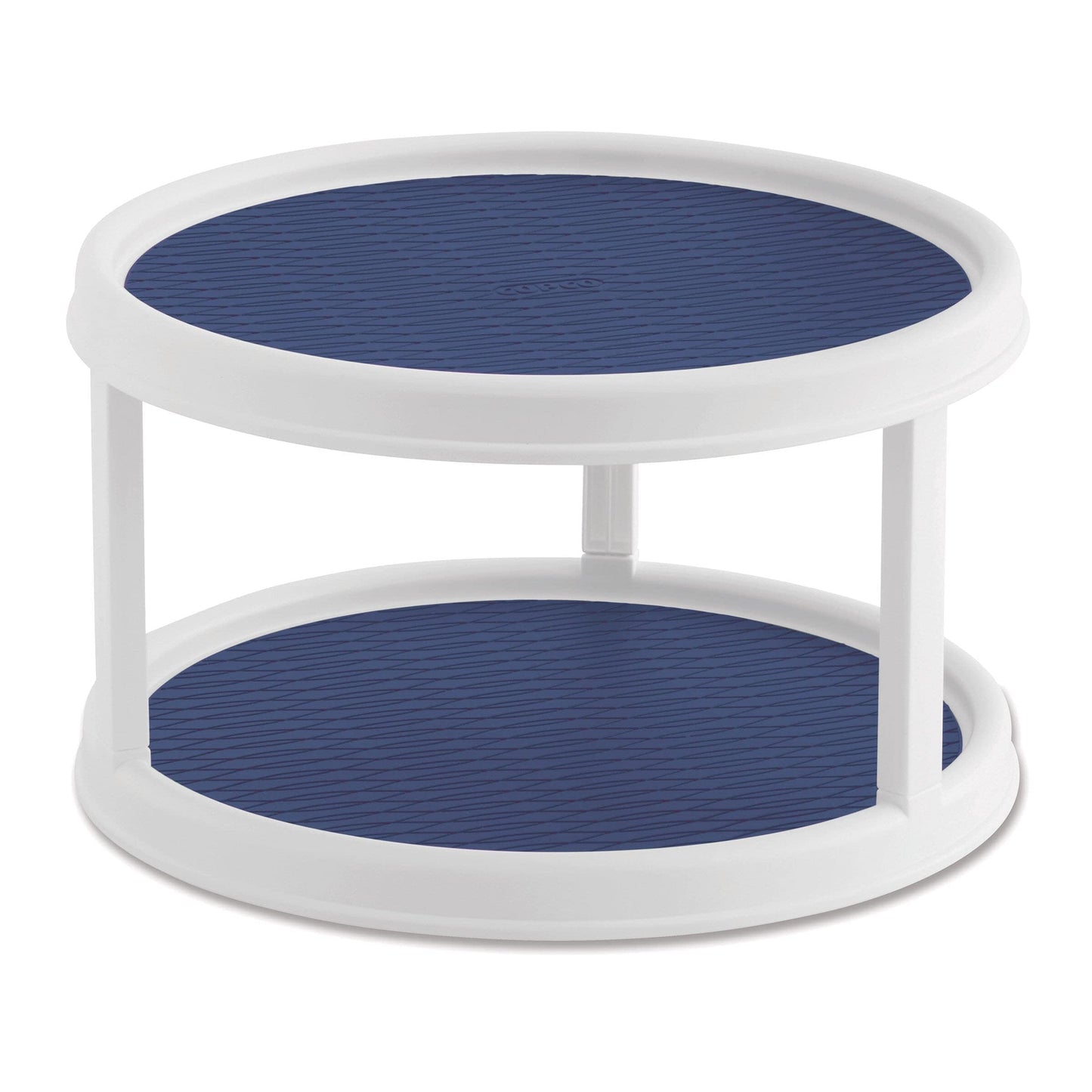 Copco Non-Skid Turntable, storage organizer 2-Tier, 12-Inch, Durable & Easy Clean, White/Gray