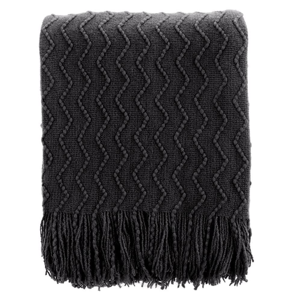 BATTILO HOME Burnt Orange Throw Blanket for Couch, Decorative Fall Throw Blanket with Tassels Halloween Throw Fall Decor, 50"x60"