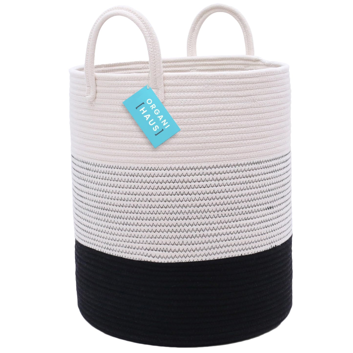 OrganiHaus Large Blanket Basket for Living Room 20x13, Rainbow Rope Basket for Classroom Organization, Toy Storage Basket, Woven Kids Laundry Basket