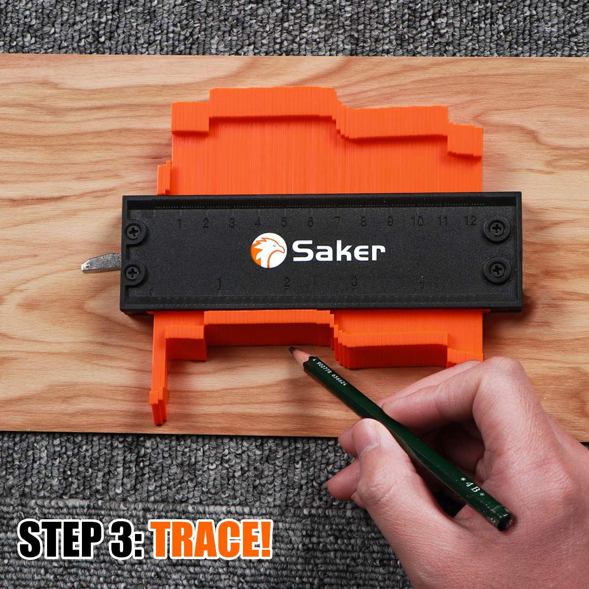 Saker Contour Gauge (10 Inch) Profile Tool-Adjustable Lock Father's Day Gift for Men Women Dad Him Boyfriend Husband-Precisely Copy Irregular Shape Duplicator-Welding Floor Woodworking Tool Tracing
