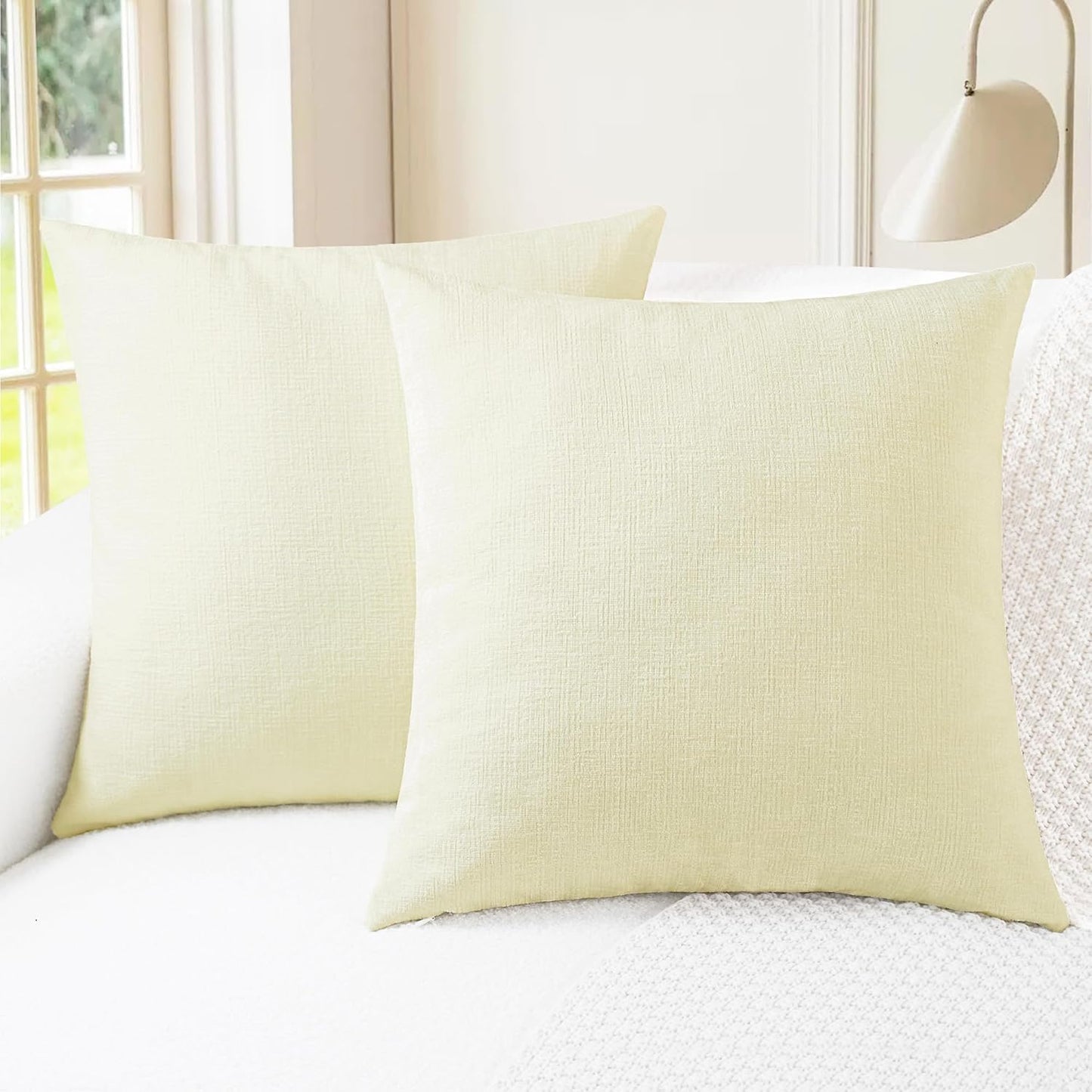 CaliTime Throw Pillow Covers Decorative 18 X 18 Inches Pack of 2 Cozy Chenille Cushion Cases for Couch Sofa Bed Living Room Home Teal