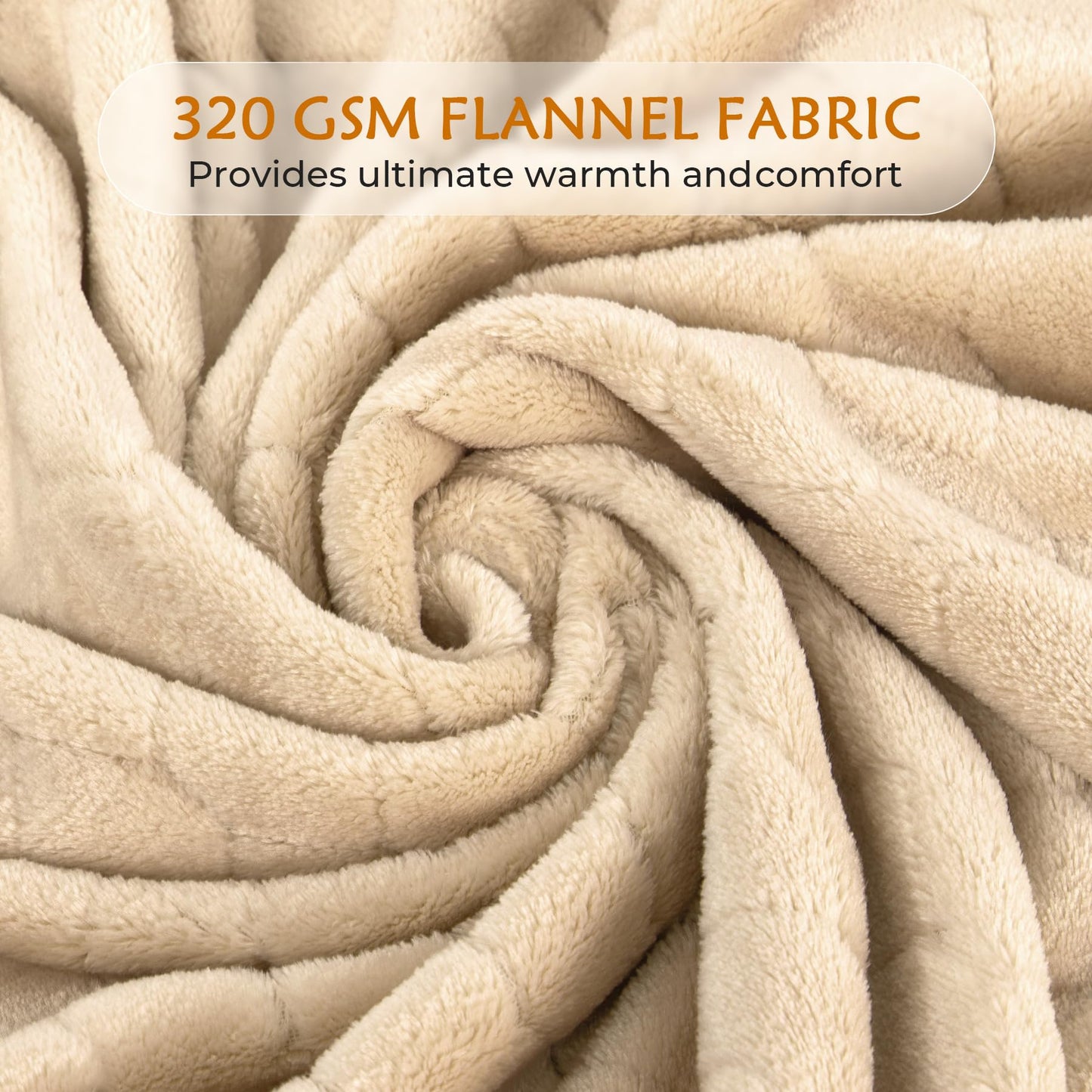 TOONOW Fleece Blanket Super Soft Cozy Throw Blanket 50" x 60", Lightweight Fuzzy Comfy Textured Flannel Blanket Warm Plush Throw Blankets