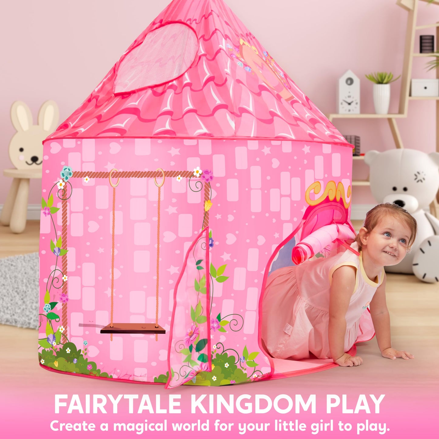JOYIN Rocket Ship Play Tent Pop up Play Tent Kids Indoor Outdoor Spaceship Playhouse Tent Set