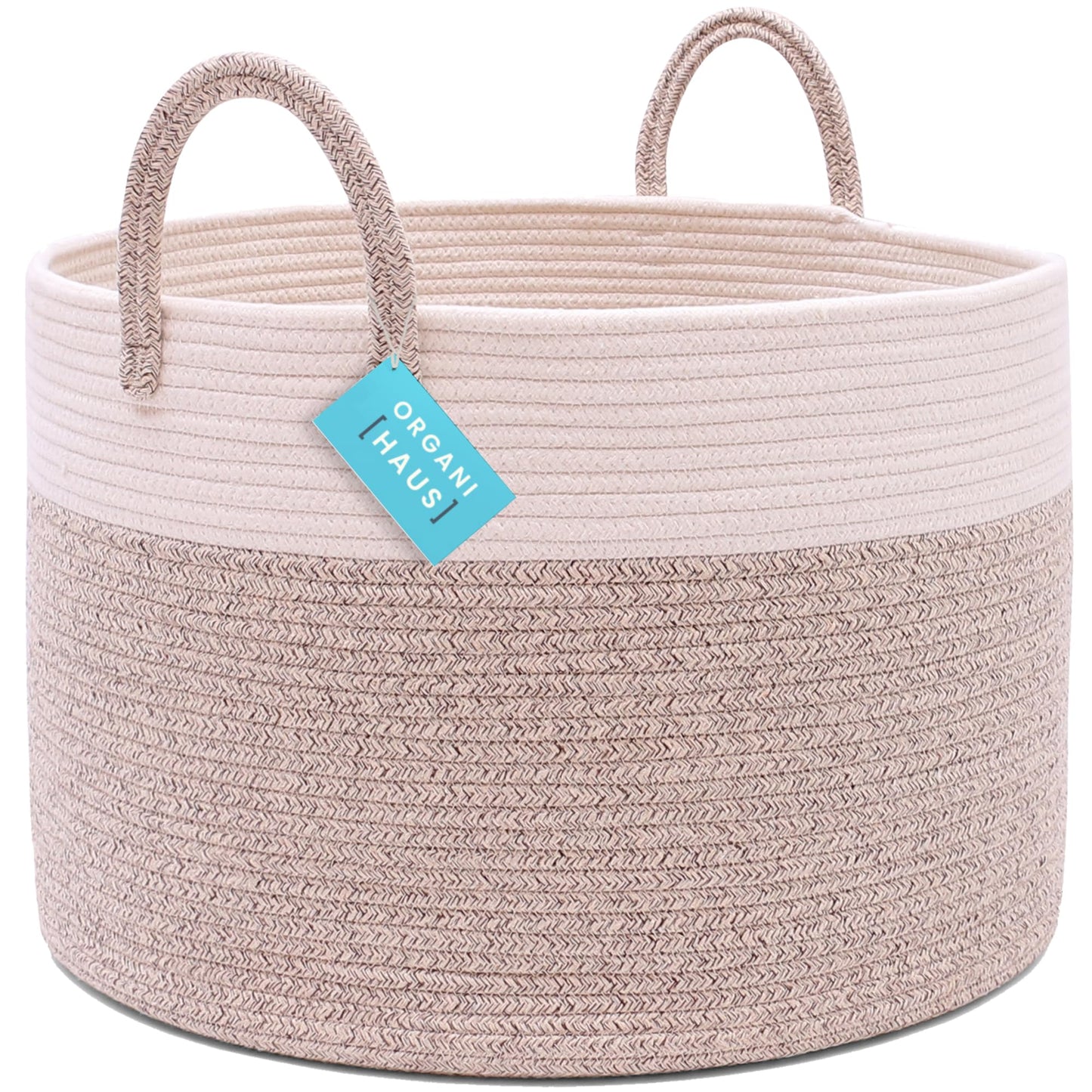OrganiHaus Large Blanket Basket for Living Room 20x13, Rainbow Rope Basket for Classroom Organization, Toy Storage Basket, Woven Kids Laundry Basket
