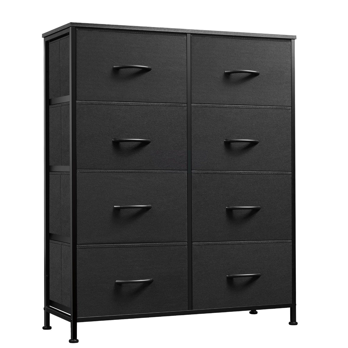 Fabric Dresser for Bedroom, Tall Dresser with 8 Drawers, Storage Tower with Fabric Bins, Double Dressers, Chest of Drawers for Closet, Living Room, Hallway, Dorm, Rustic Brown Wood Grain Print