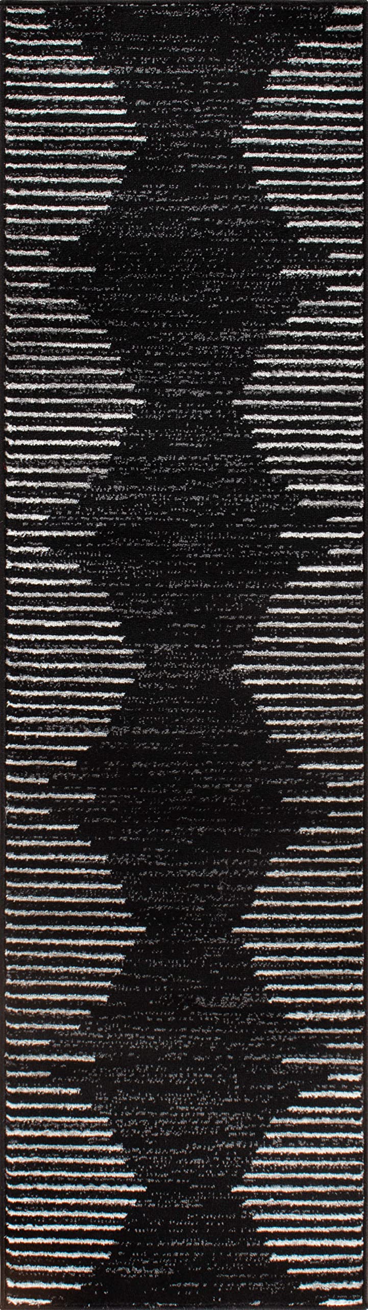 Rugshop Bohemian Stripe Stain Resistant High Traffic Living Room Kitchen Bedroom Dining Home Office Area Rug 5' x 7' Black
