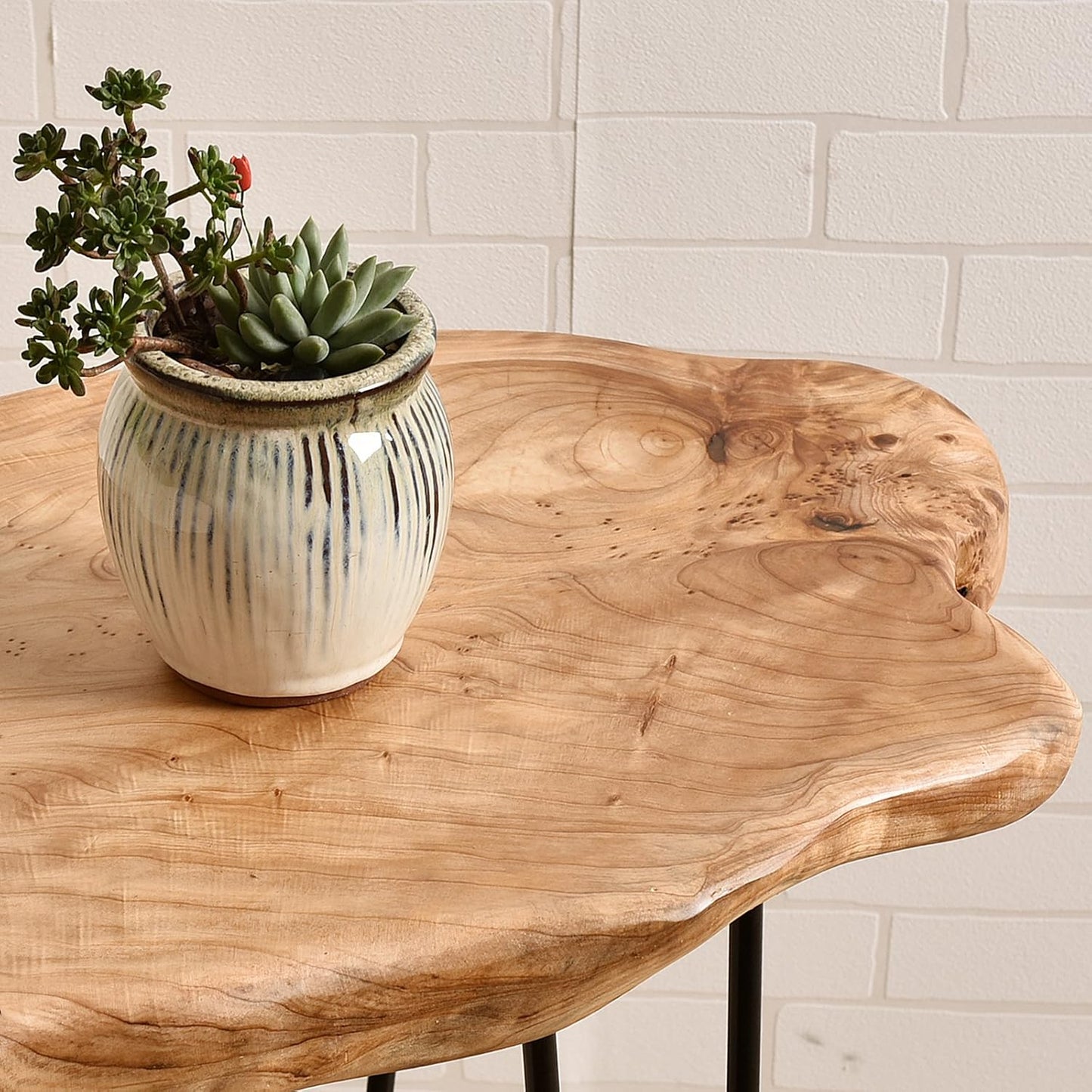 Small End Table, Unique Desktop Side Table,19" L x 16" W x 20.5" H Nightstand