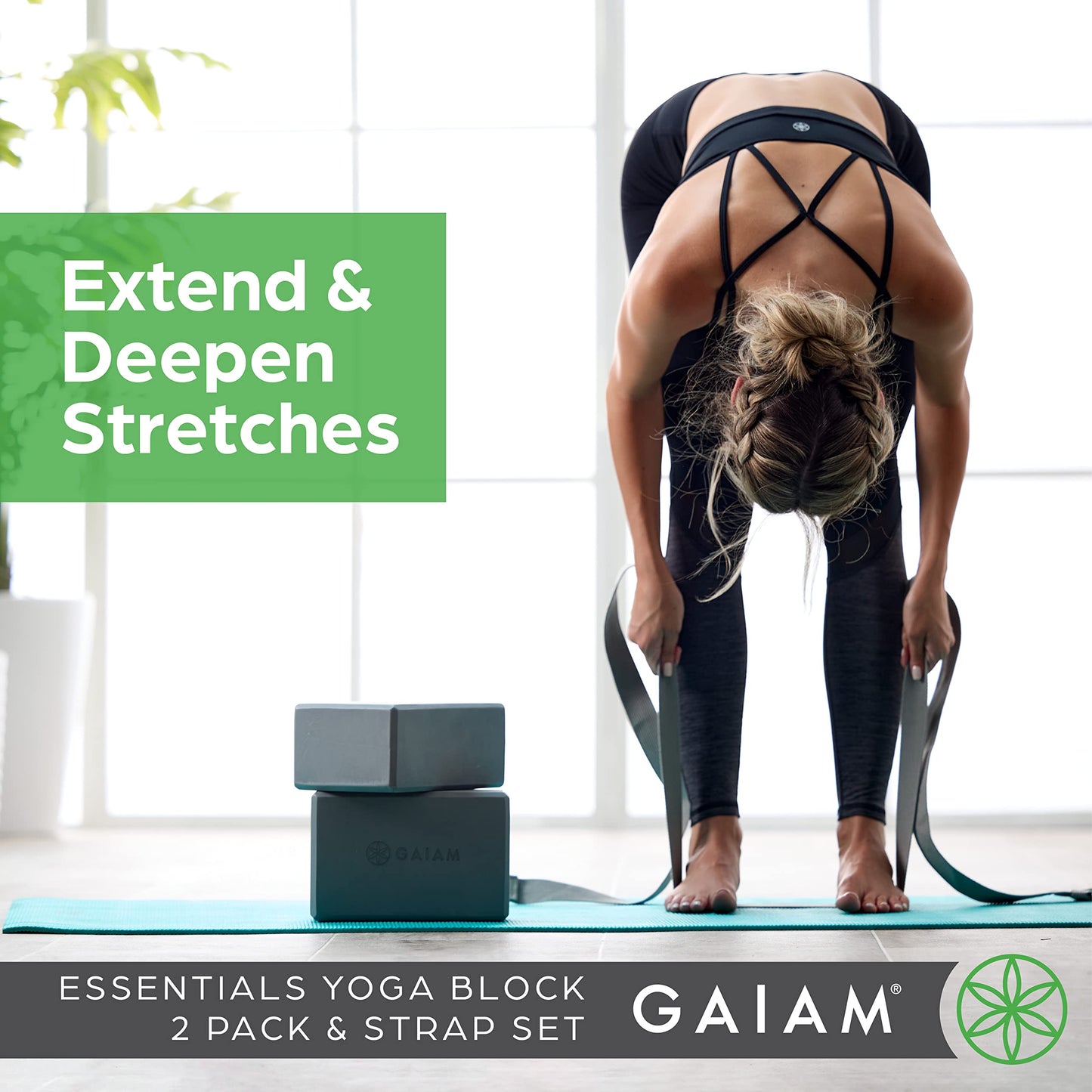 Gaiam Yoga Block - Supportive Latex-Free Eva Foam - Soft Non-Slip Surface with Beveled Edges for Yoga, Pilates, Meditation