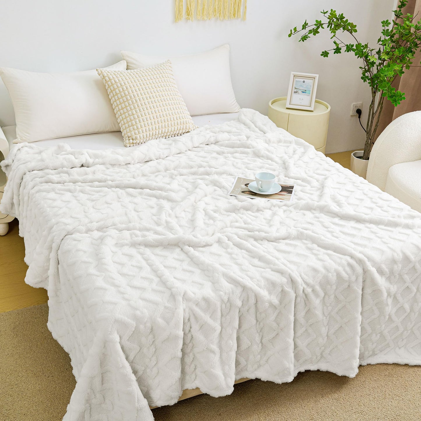 Cozy Soft Lightweight Fuzzy Throw Blanket for Couch, Warm Present for Birthday, Christmas, Halloween