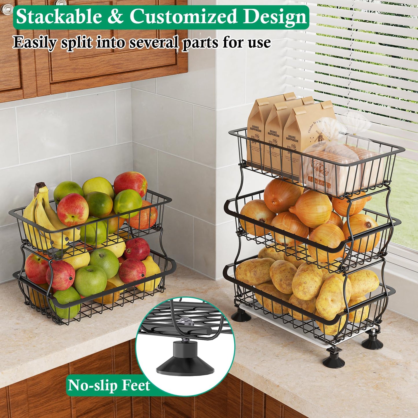 3-Tier Rolling Pantry Floor Organizer – a kitchen storage solution for your home improvement needs