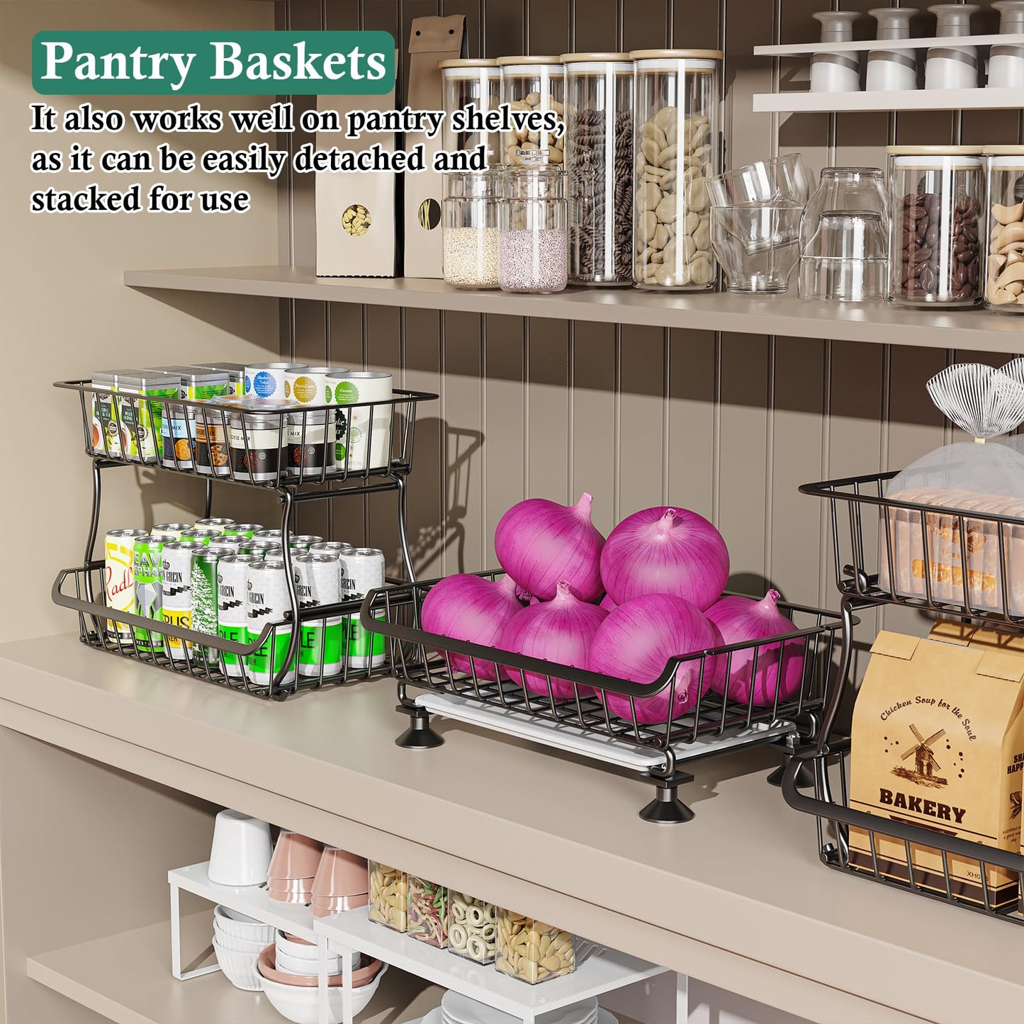 3-Tier Rolling Pantry Floor Organizer – a kitchen storage solution for your home improvement needs