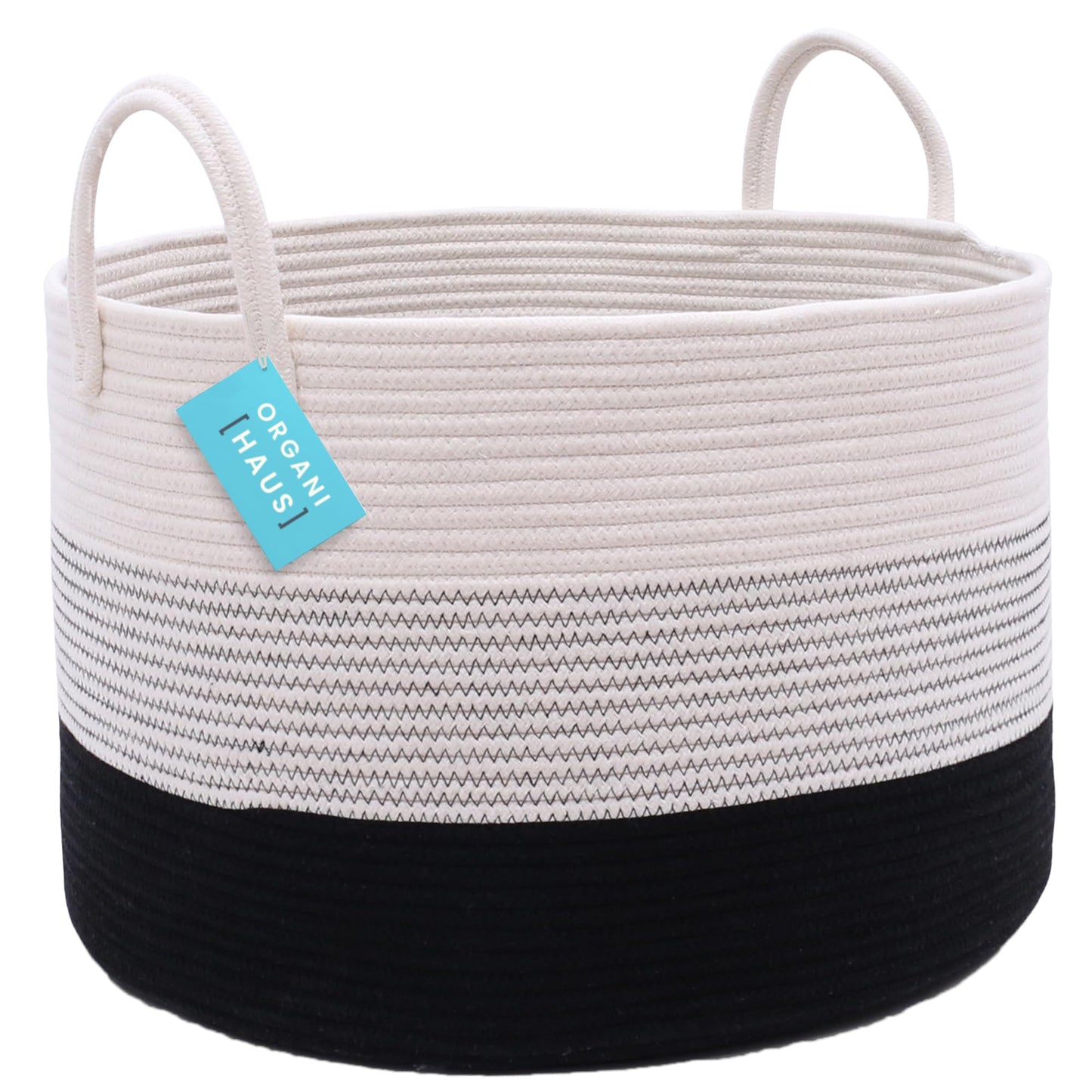 OrganiHaus Large Blanket Basket for Living Room 20x13, Rainbow Rope Basket for Classroom Organization, Toy Storage Basket, Woven Kids Laundry Basket