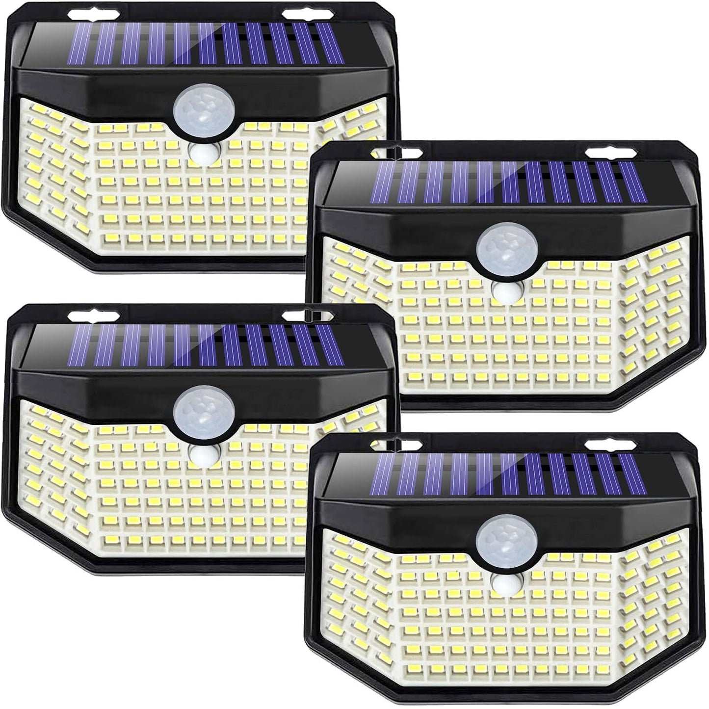 HMCITY Solar Lights Outdoor 120 LED with Lights Reflector and 3 Lighting Modes, Motion Sensor Wall Lights,IP65 Waterproof Solar Powered for Garden Patio Yard (2Pack)