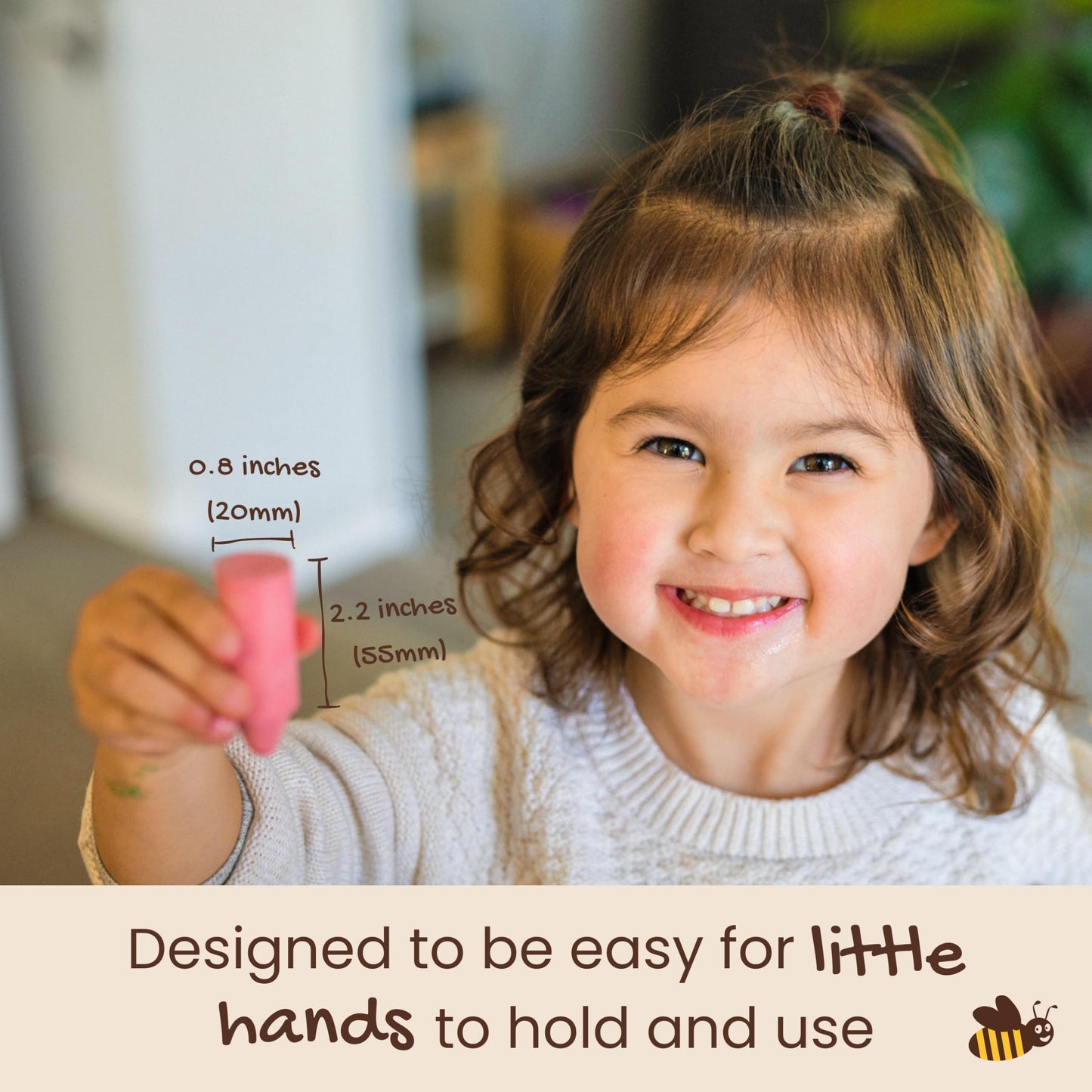 Honeysticks 100% Pure Beeswax Crayons (12 Pack) - Non Toxic Crayons, Safe for Babies and Toddlers, for 1 Year Plus, Handmade in New Zealand with Natural Beeswax, Food-Grade Colors, Eco-Friendly