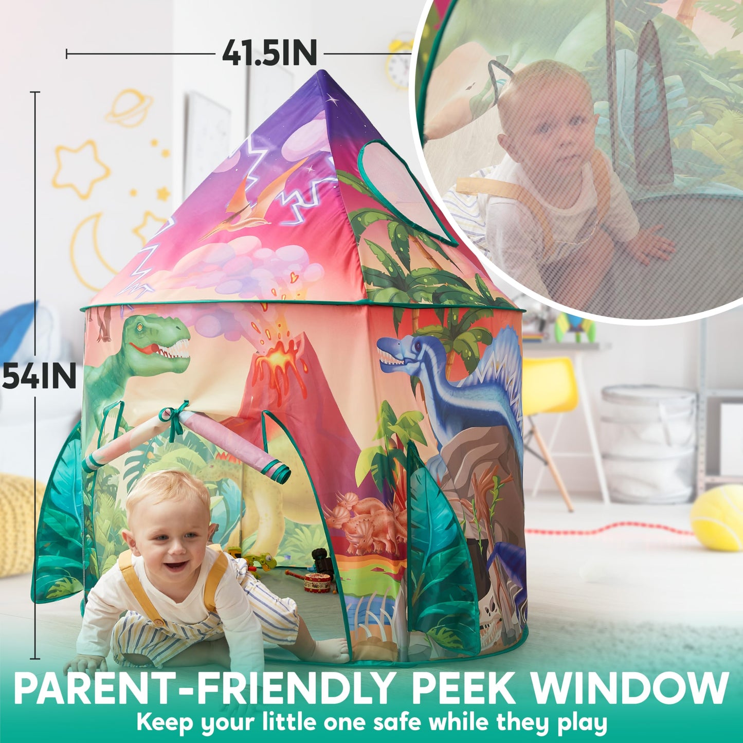 JOYIN Rocket Ship Play Tent Pop up Play Tent Kids Indoor Outdoor Spaceship Playhouse Tent Set
