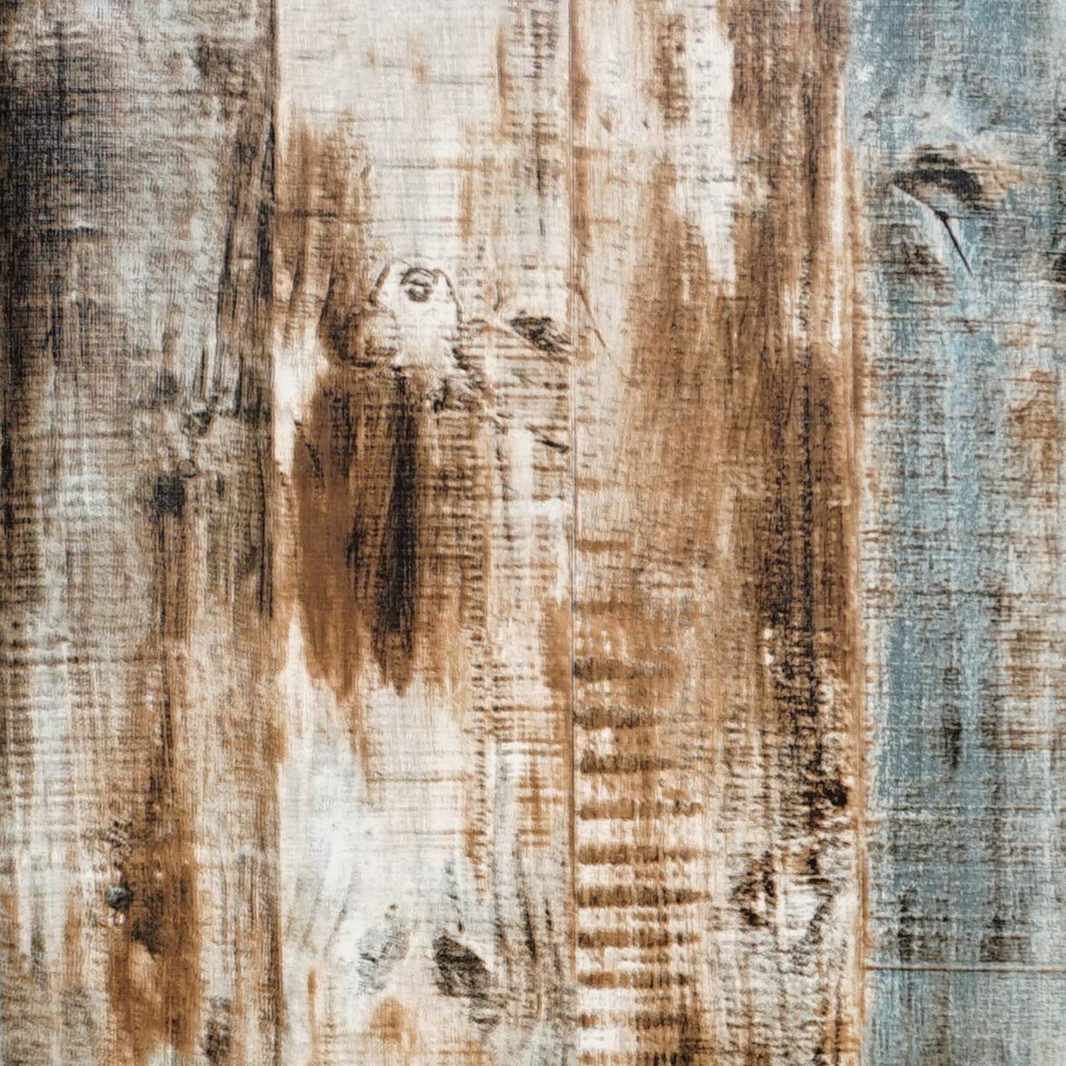 Heroad Peel and Stick Wallpaper Wood Contact Paper 17.3"x78.7" Blue Brown Wood Grain Removable Self Adhesive Wallpaper for Countertop Cabinet Kitchen Backsplash Shiplap