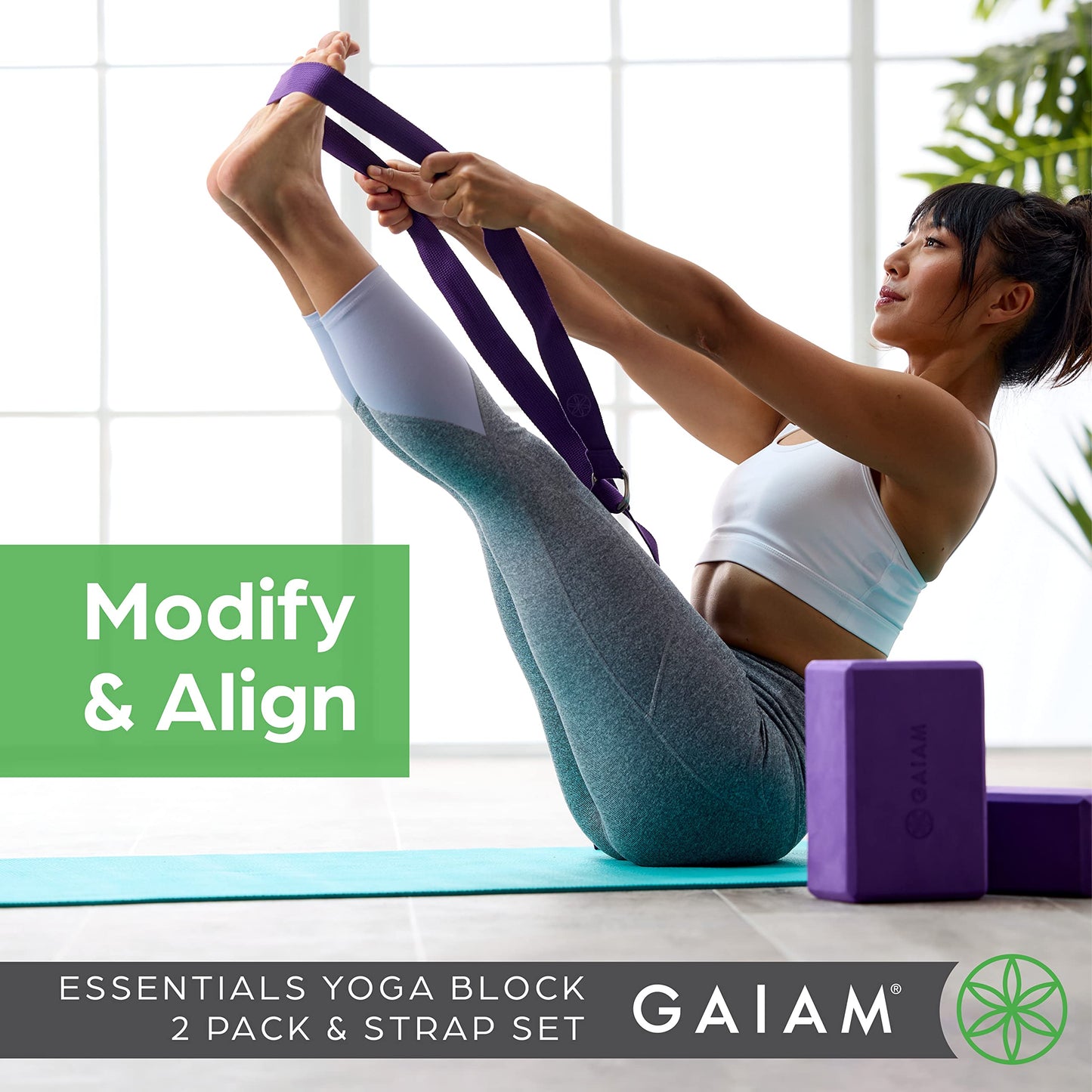 Gaiam Yoga Block - Supportive Latex-Free Eva Foam - Soft Non-Slip Surface with Beveled Edges for Yoga, Pilates, Meditation