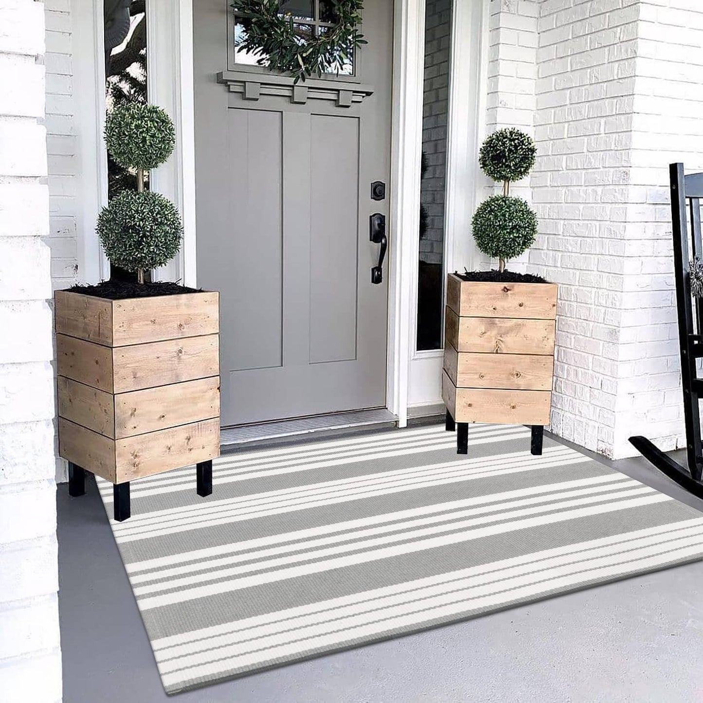 Thanksgiving Black & White Outdoor Rug for Home Decor Products