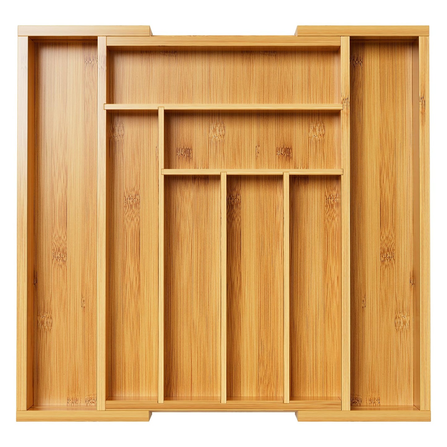 Pipishell Bamboo Expandable Drawer Organizer for Utensils Holder, Adjustable Cutlery Tray, Wood Drawer Dividers Organizer for Silverware, Flatware, Knives in Kitchen, Bedroom, Living Room