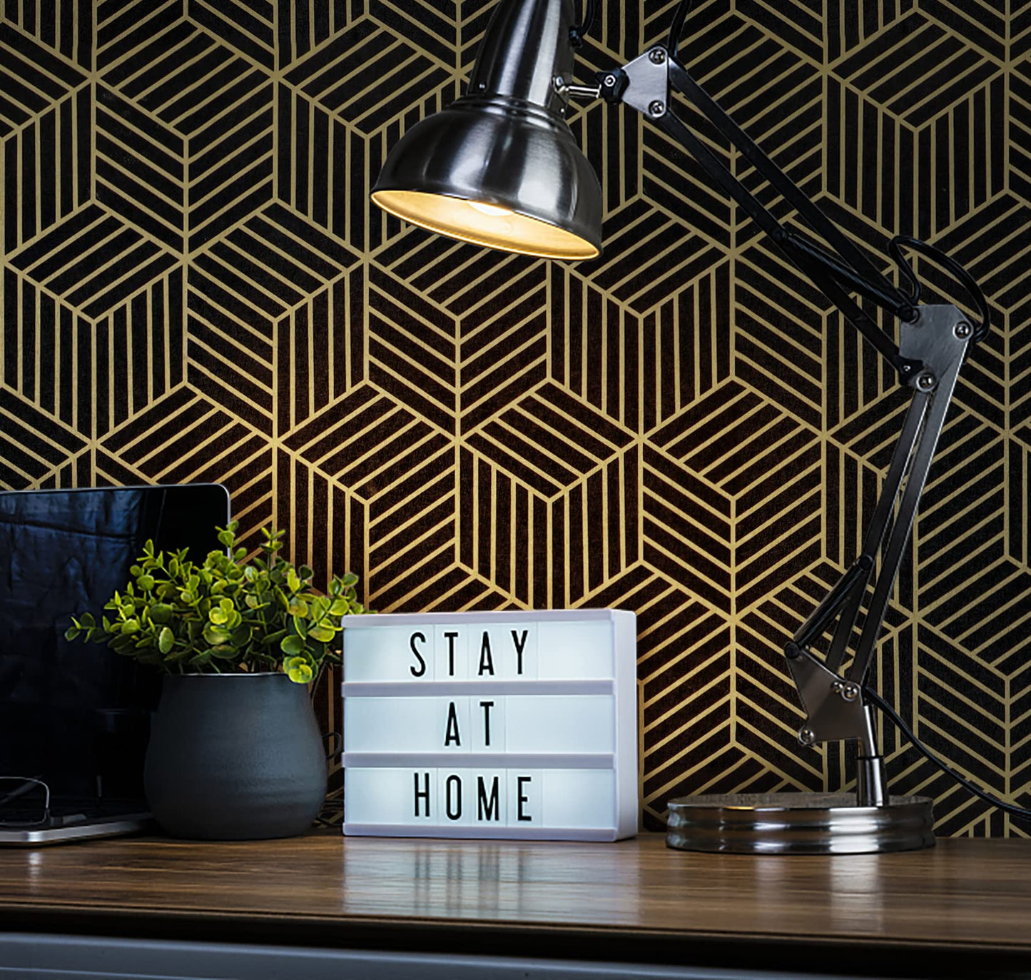 CiCiwind Peel and Stick Wallpaper Boho Wall Paper Modern White and Gold Geometric Contact Paper for Cabinets Removable Self Adhesive Bathroom Wallpaper for Bedroom Papel Tapiz para Pared 15.7"x78.7"