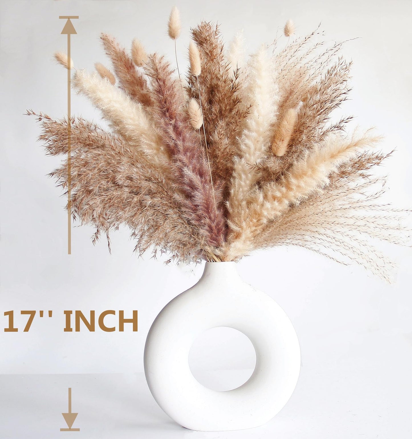 Dried Pampas Grass Decor, 100 Stems Pampas Grass Contains Bunny Tails Dried Flowers