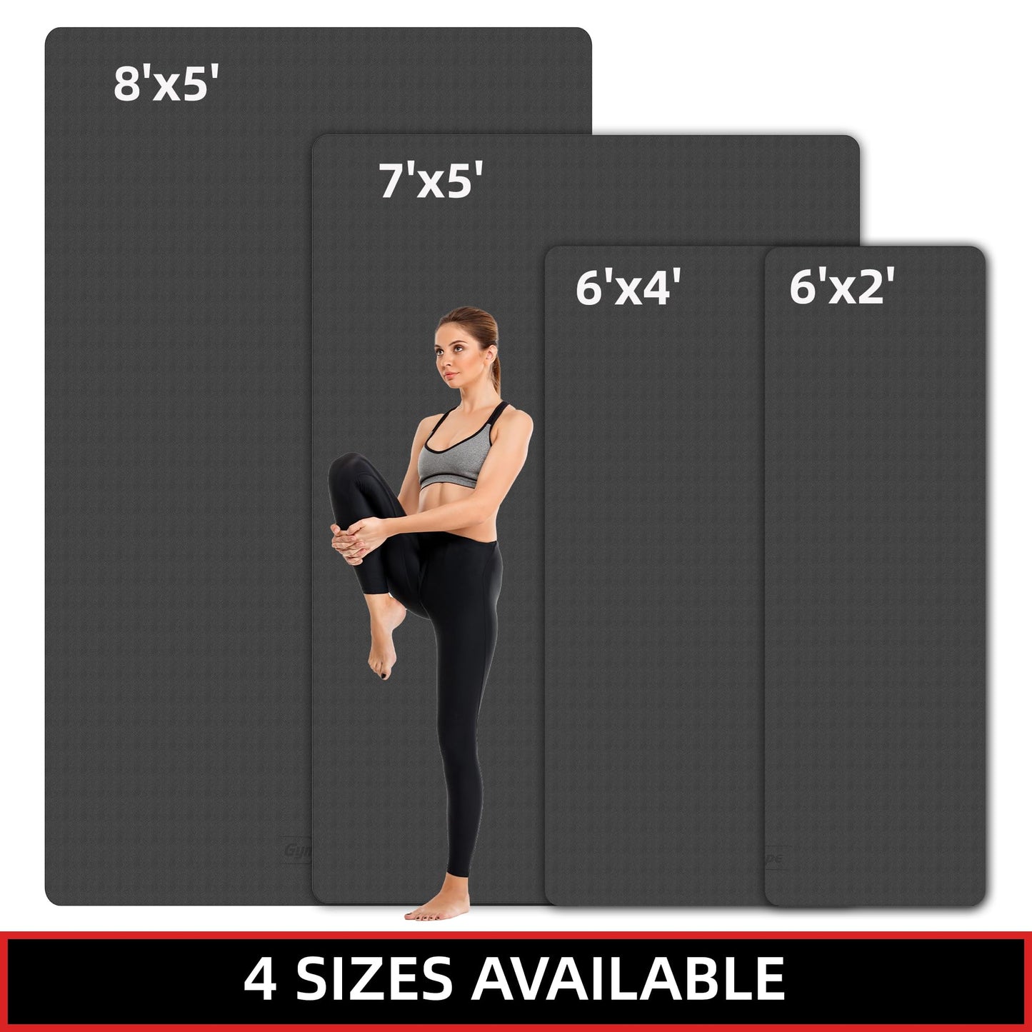 Large Yoga Mat 6'x4', Extra Thick Exercise Mat 6/8/10/12mm, Double Wide Workout Mat for Home Gym Flooring, Oversized XL Fitness Matt