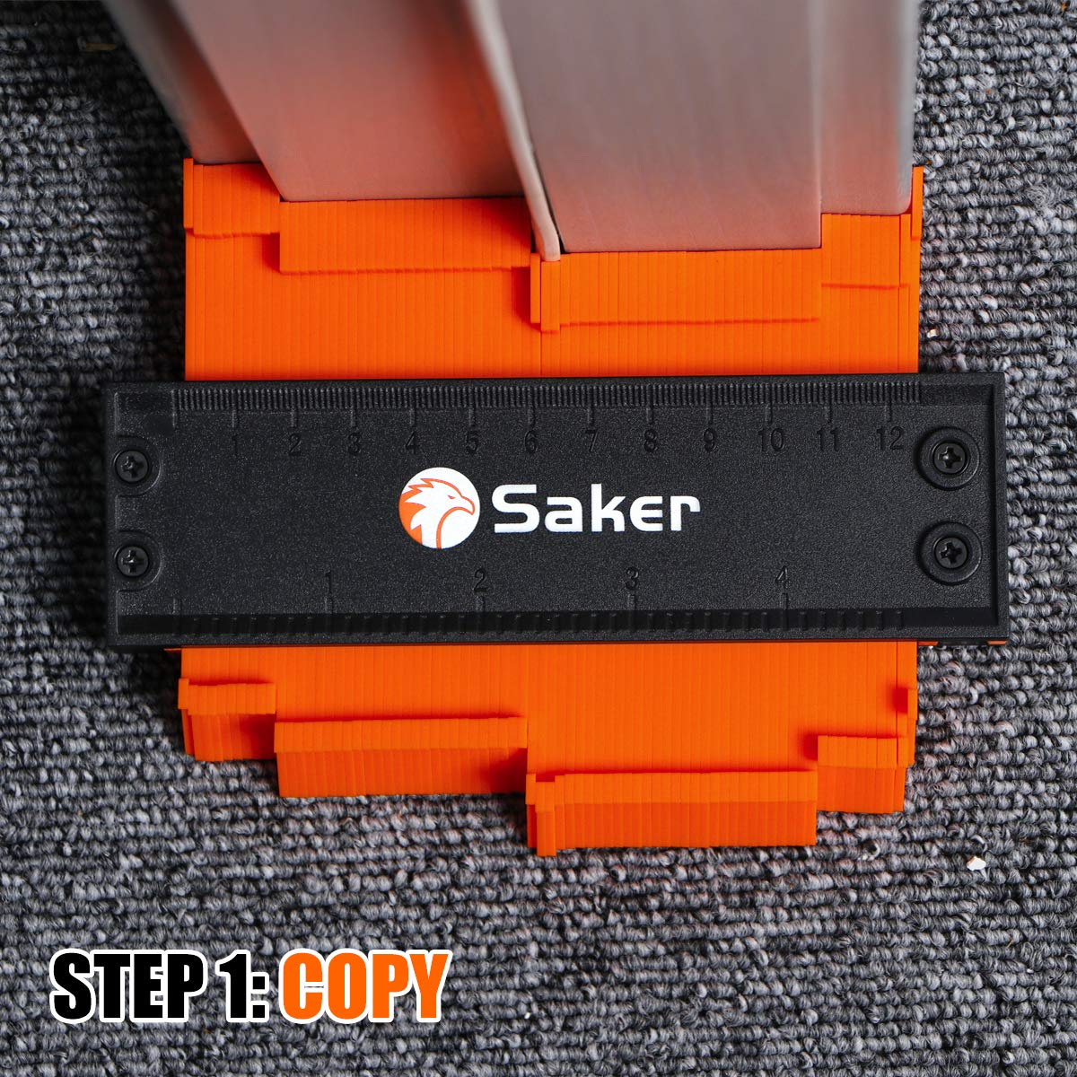 Saker Contour Gauge (10 Inch) Profile Tool-Adjustable Lock Father's Day Gift for Men Women Dad Him Boyfriend Husband-Precisely Copy Irregular Shape Duplicator-Welding Floor Woodworking Tool Tracing