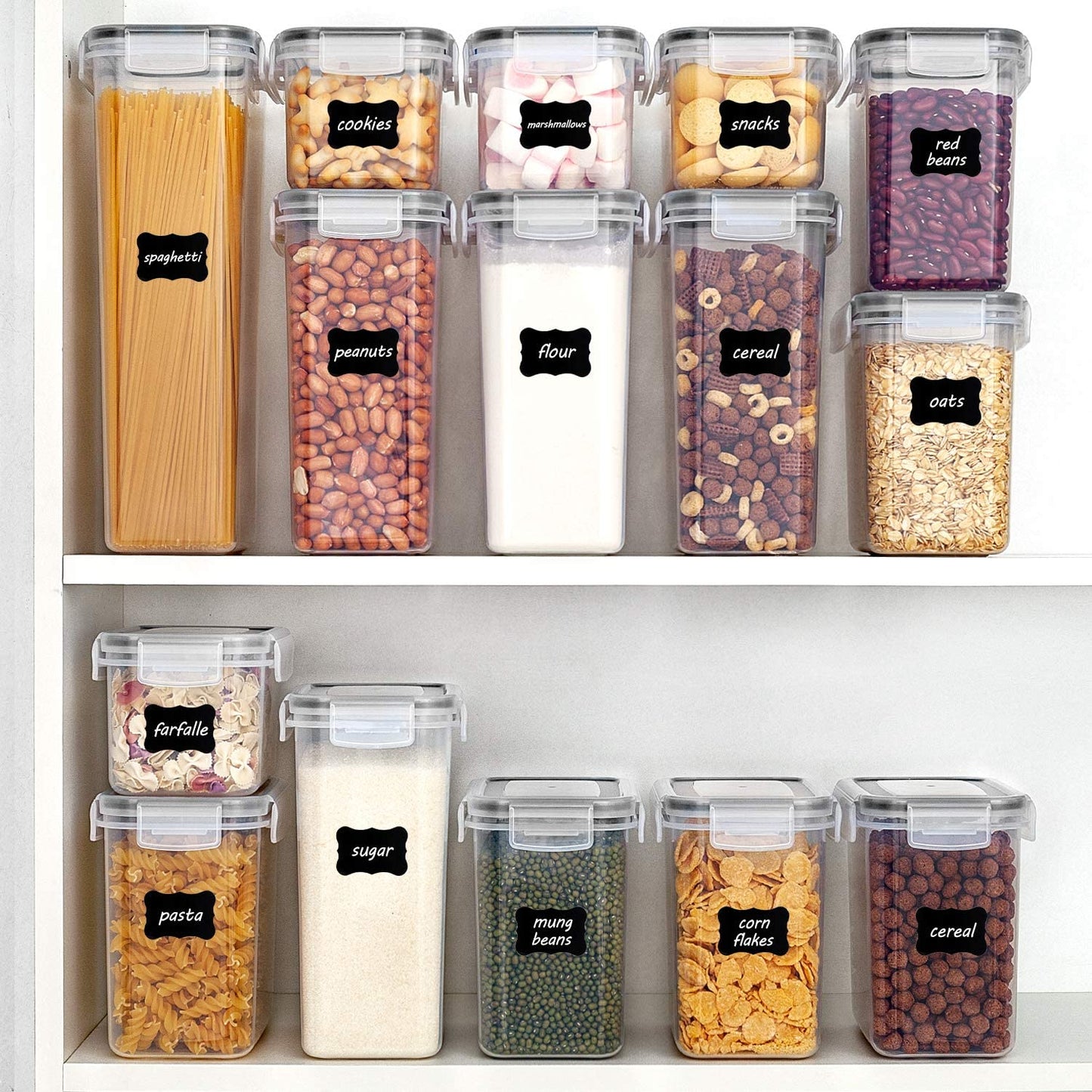 Airtight Food Storage Containers with Lids, Vtopmart 24 pcs Plastic Kitchen and Pantry Organization