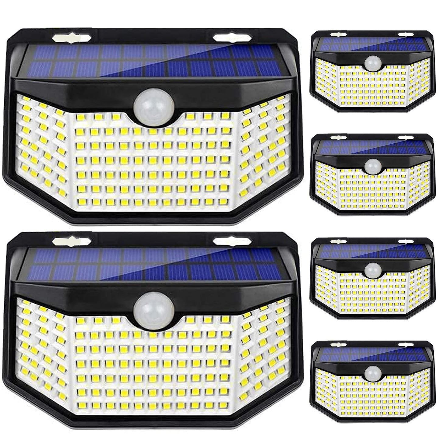 HMCITY Solar Lights Outdoor 120 LED with Lights Reflector and 3 Lighting Modes, Motion Sensor Wall Lights,IP65 Waterproof Solar Powered for Garden Patio Yard (2Pack)