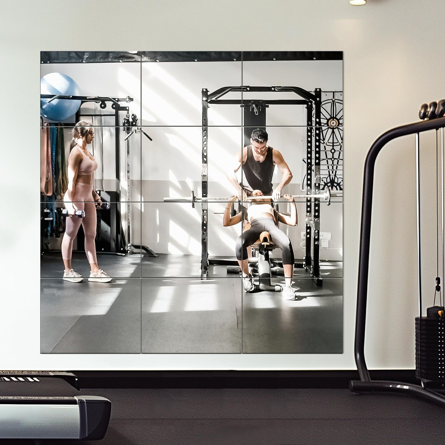 Delma Home Gym Mirror - 48''x24'' Frameless Wall Mirror (2PCS) for Yoga, Home Gym, Garage, Bedroom