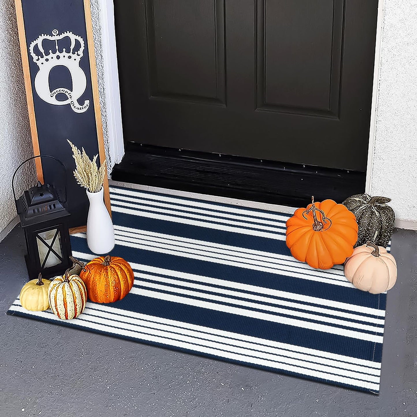 Thanksgiving Black & White Outdoor Rug for Home Decor Products