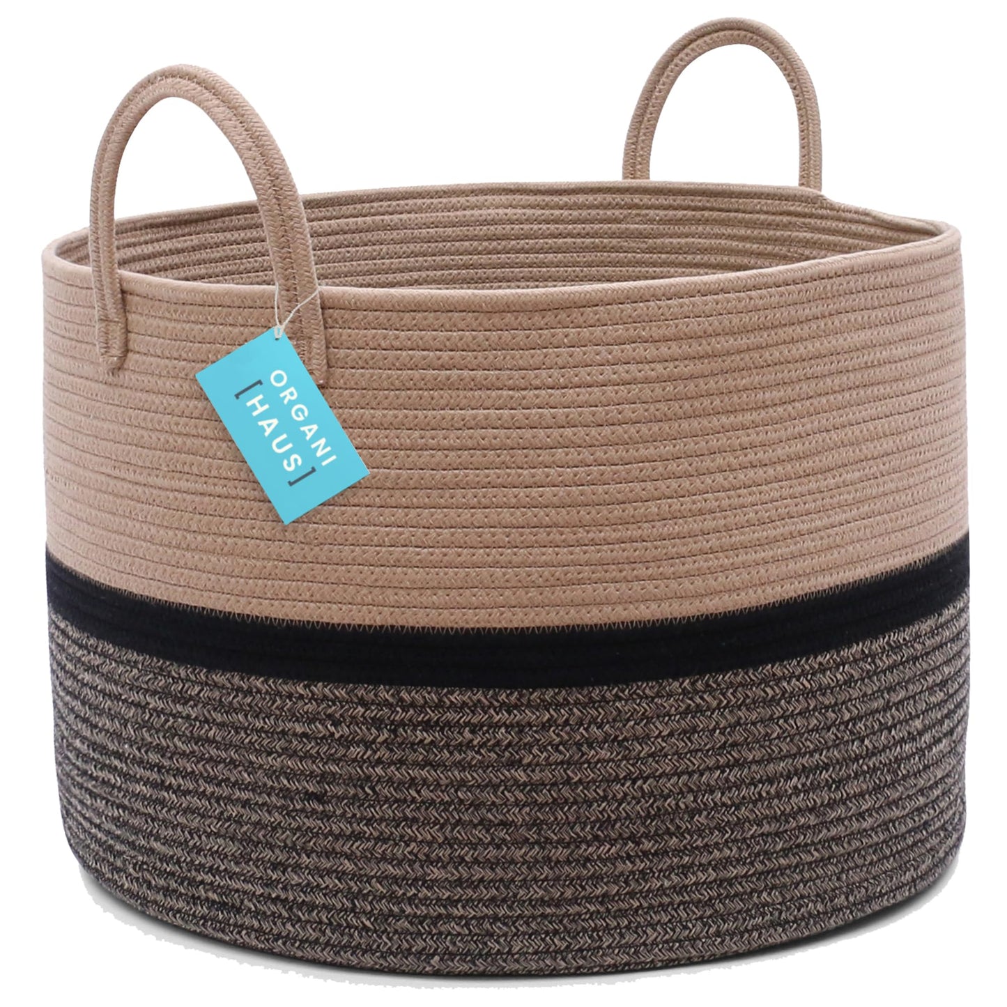 OrganiHaus Large Blanket Basket for Living Room 20x13, Rainbow Rope Basket for Classroom Organization, Toy Storage Basket, Woven Kids Laundry Basket