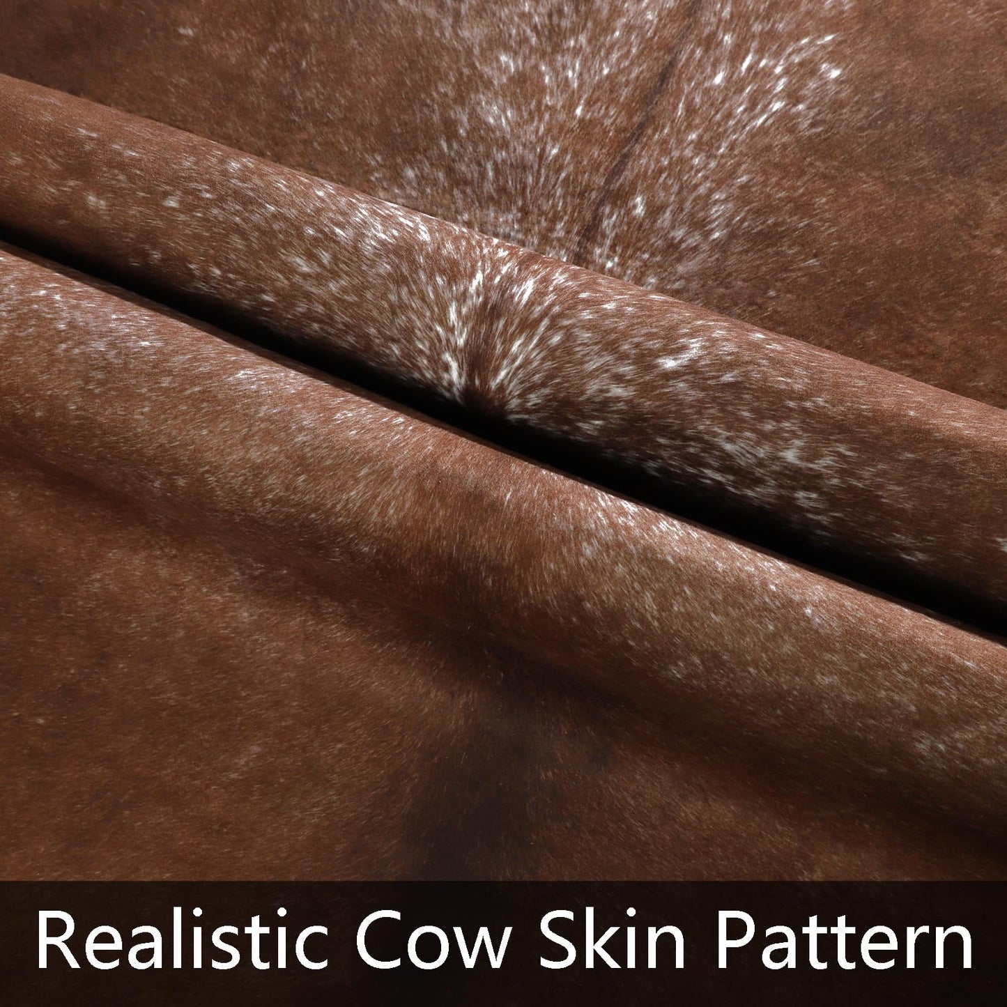AROGAN Premium Faux Cowhide Rug 4.6 x 5.2 Feet, Sturdy and Large Size Cow Print Rugs, Suitable for Bedroom Living Room Western Decor