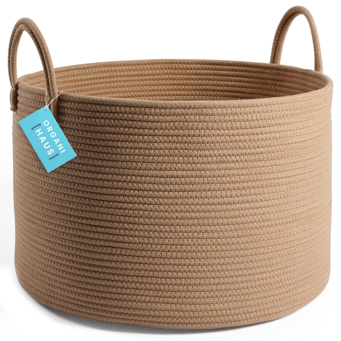 OrganiHaus Large Blanket Basket for Living Room 20x13, Rainbow Rope Basket for Classroom Organization, Toy Storage Basket, Woven Kids Laundry Basket