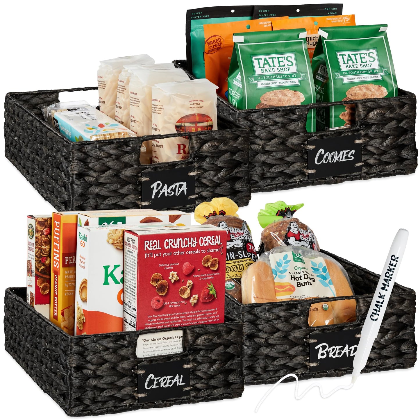 Best Choice Products Set of 4 9x12in Water Hyacinth Pantry Baskets