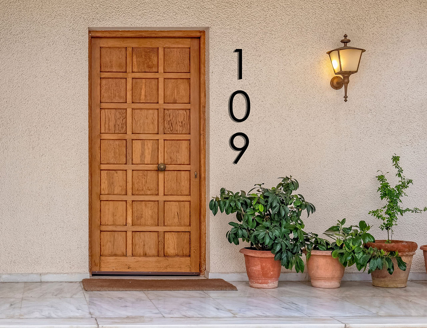 12 Inch Modern Floating House Numbers for Outside | Large Metal House Numbers for Outdoors | Black Coated Rust-Proof Home Address Numbers/Plaques | Metal Numbers