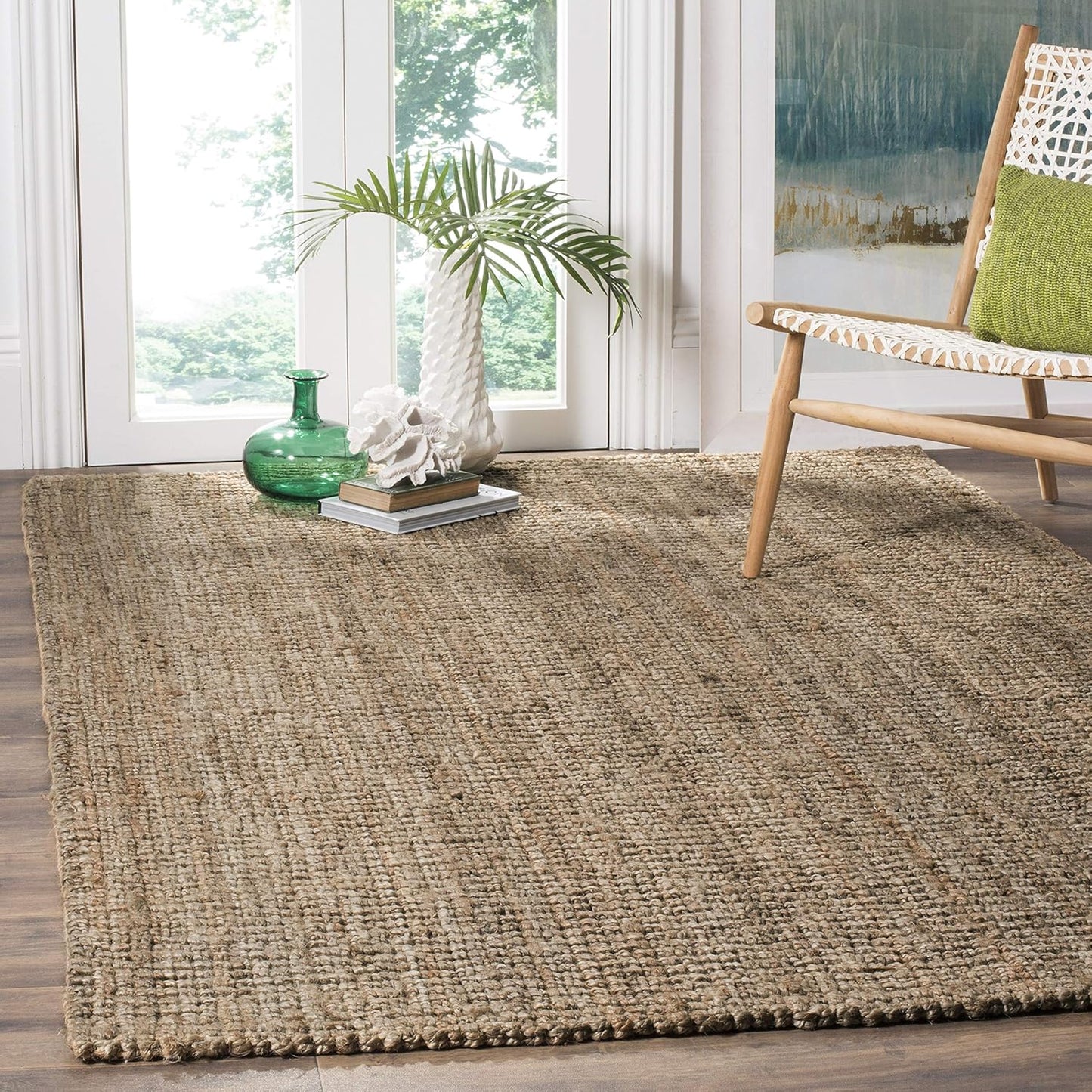 SAFAVIEH Natural Fiber area rug- 9' x 12', Natural, Handmade Chunky Textured JuteThick