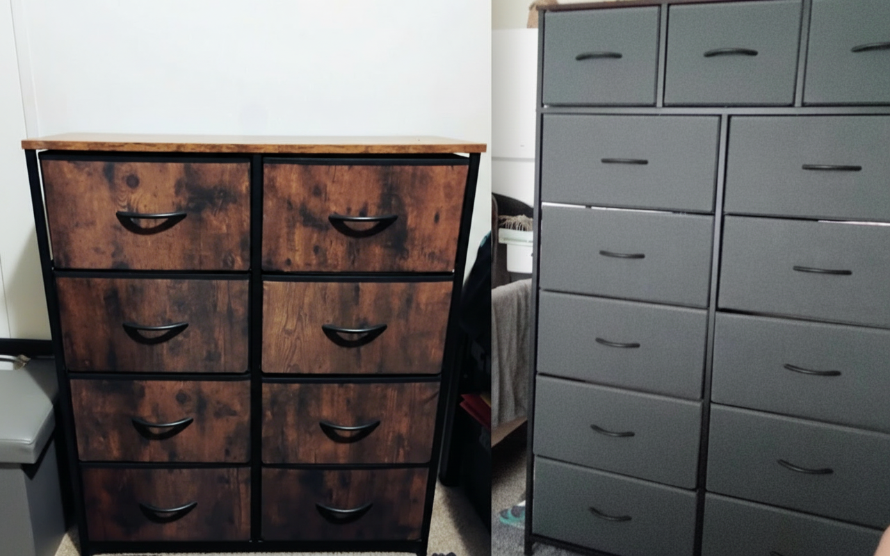 Set of Two Tall Fabric Dressers – Lightweight & Space-Saving