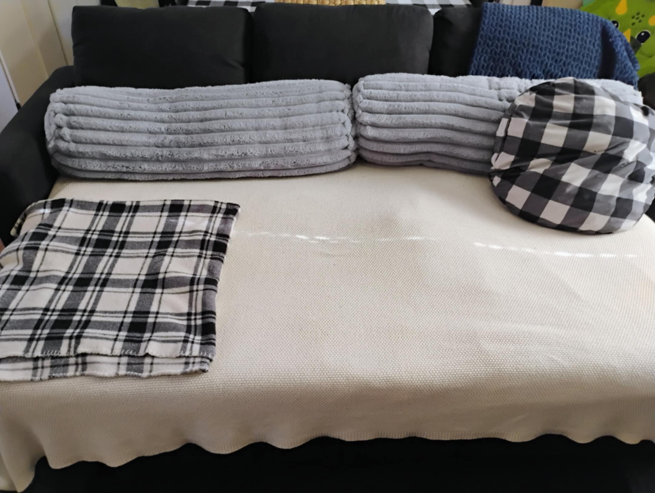 Sectional Couch- Firm, Soft Black Couch With Storage, Pull Out Sleeper