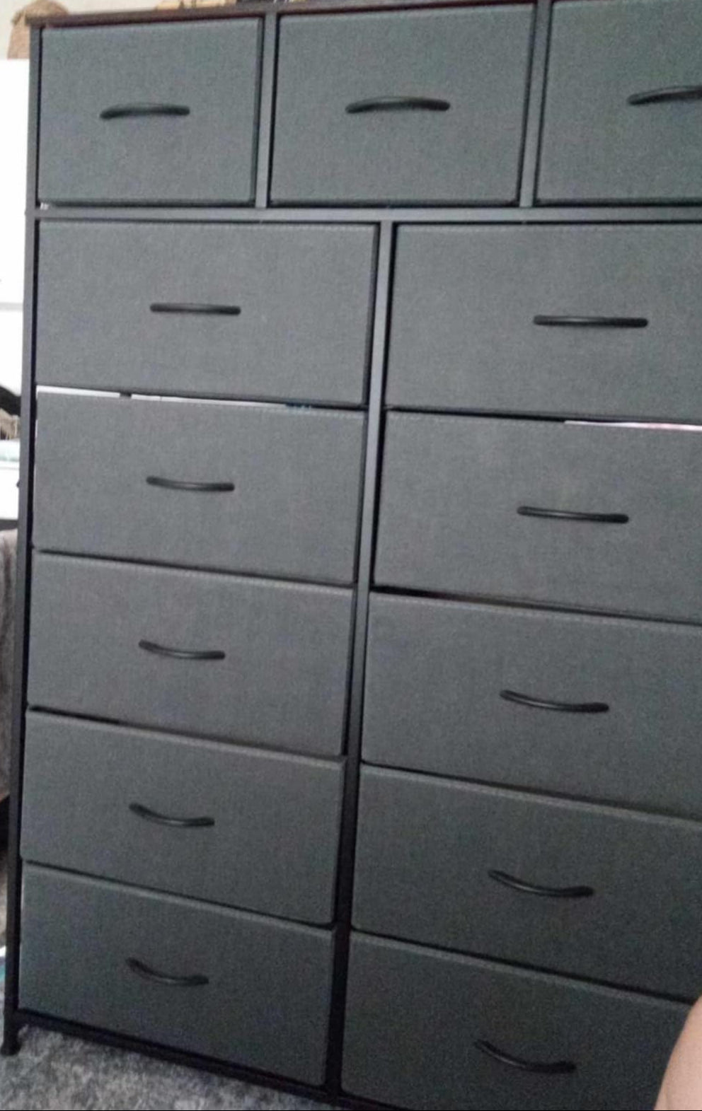 Tall Modern Fabric Dresser with 13 drawers for storage, Tall Organization Tower